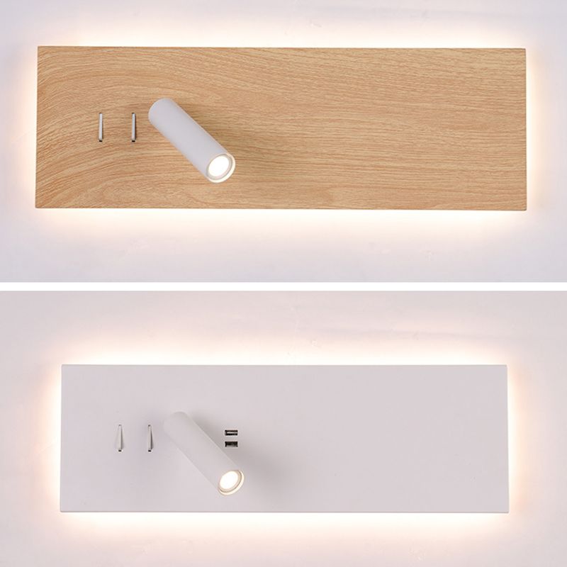 Modern Style Rectangle Shape Wall Sconce Metal 2 Lights Sconces for Bedroom