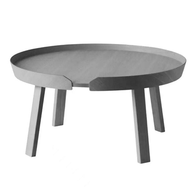 Solid Wood Tray Top End Table 3/4 Legs 2 Pieces Side Table Set