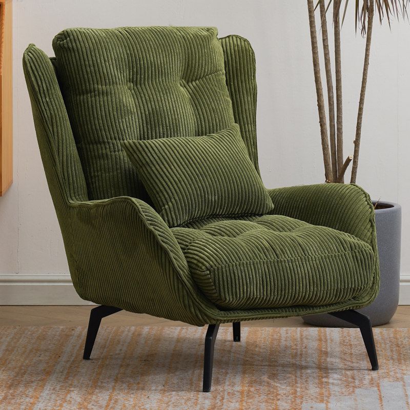 Corduroy Chair  30.70" L x 37.00" W x 46.45" H Tufted Cushions Chair