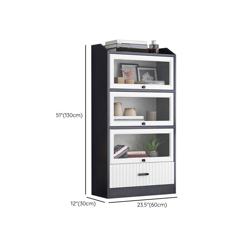 Contemporary Wood Bookshelf Standard Book Shelf for Home Office 11.8" Wide