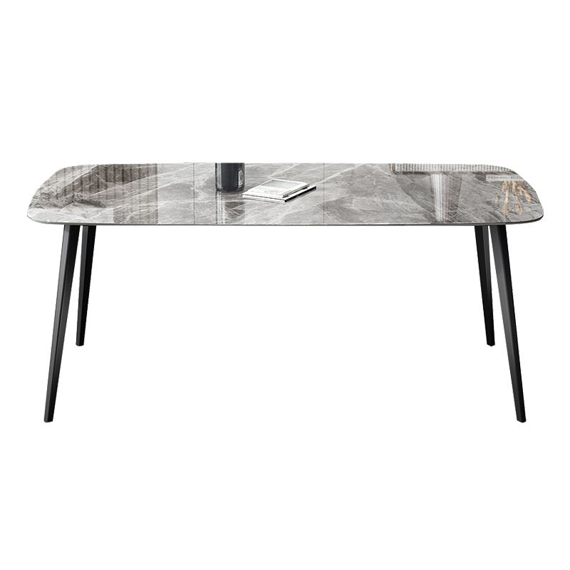 Simplicity Style Home Sintered Stone Dining Table Rectangle Shape Table with 4 Legs Base