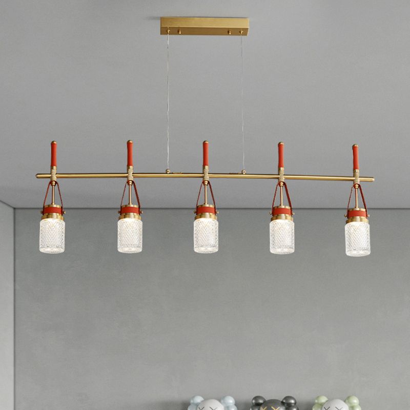 Jar baratto acrilico soggiorno illuminazione a sospensione moderna moderna decorazione a led in metallo isola lampade