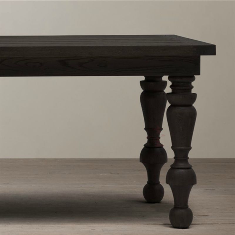 Mesa de comedor rectangular de madera de pino moderna con 4 patas para restaurante