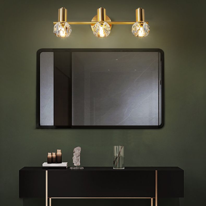 Modern Style Bulb Shaped Wall Lighting Fixture Bathroom Wall Mounted Light in Gold