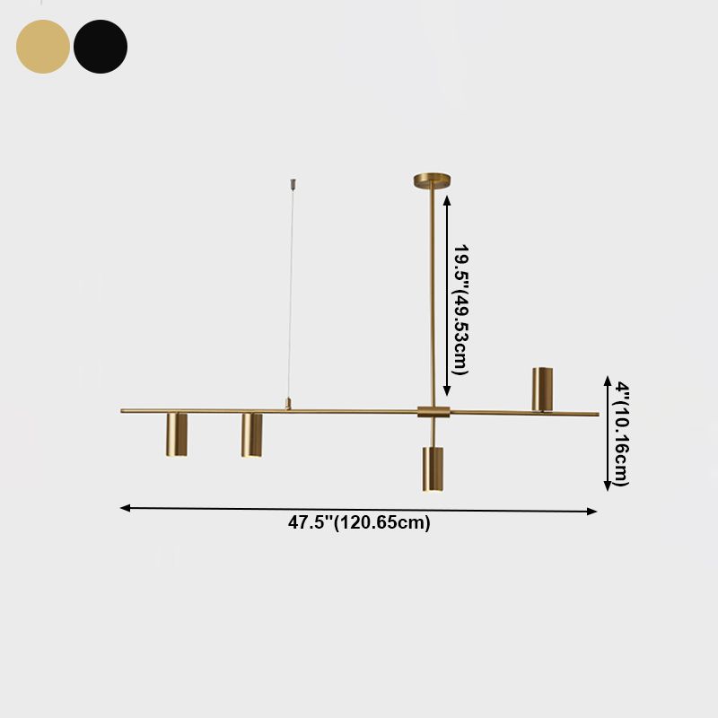 Cylinder Island Pendant Lights Contemporary Kitchen Island Lighting with Metal Shade