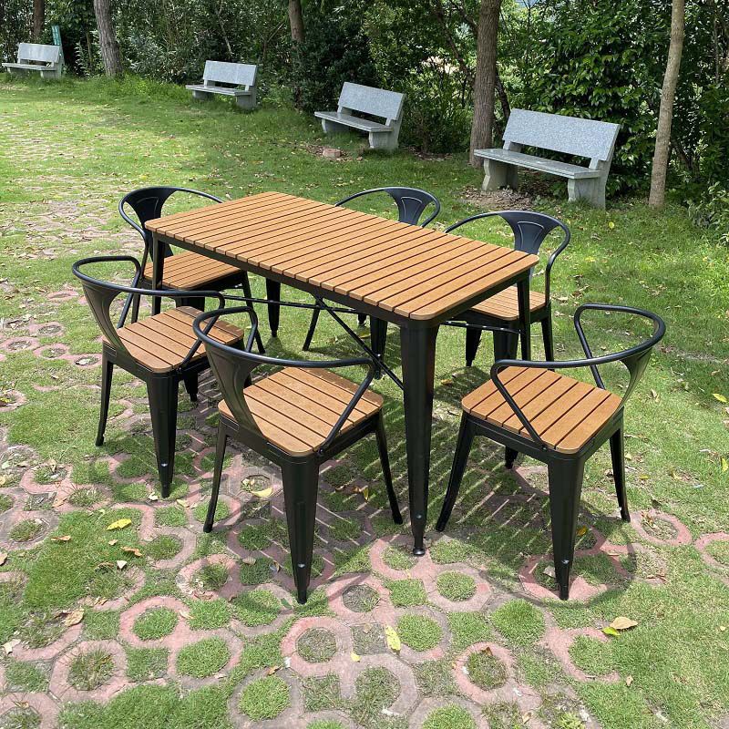 Wood-Like Dining Table Farmhouse Style Water Resistant Dining Table