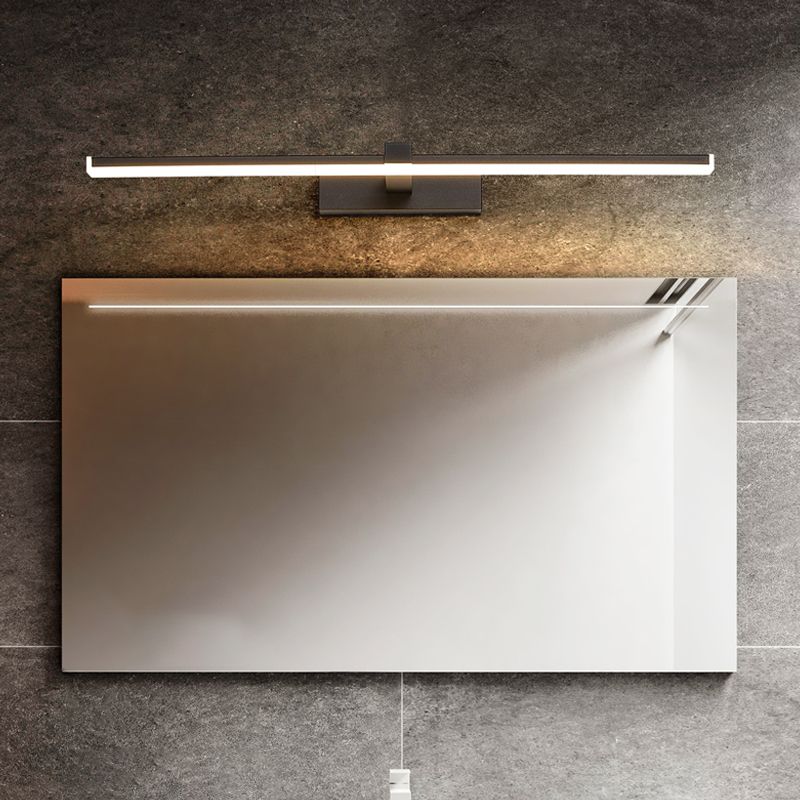 Iluminación de pared de sombra lineal de metal estilo moderno de 1 luces de montura de pared de espejo de 1 luces