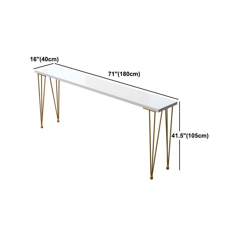 Glam Style 1/2/5/9 Pieces Bar Table Set Rectangle Bar Table with Metal High Stools