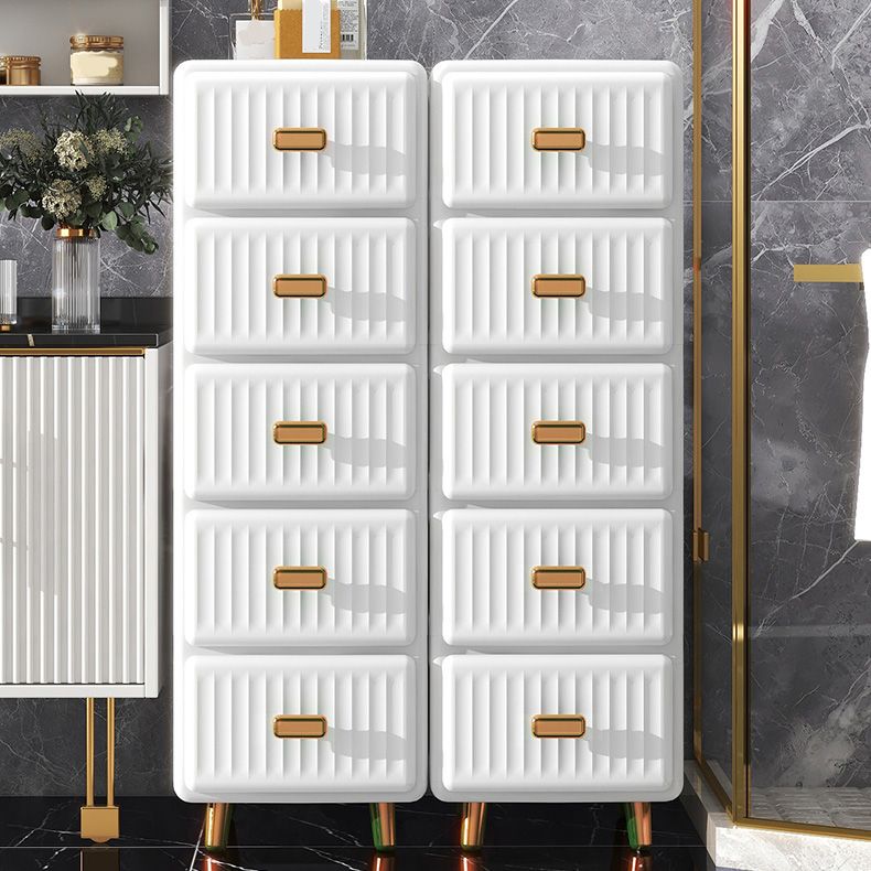 Bedroom Plastic Matte Finish Storage Cabinet Contemporary Cabinet with Metal Legs