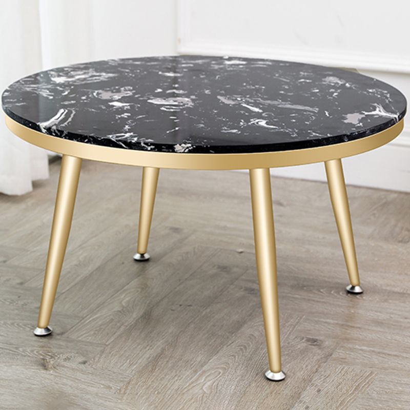 Glam Round Faux Marble Coffee Table 4 Legs 1 Coffee Table for Living Room