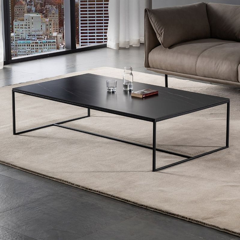 Trestle 1 Single Coffee Table Rectangular Slate Black Finish Coffee Table