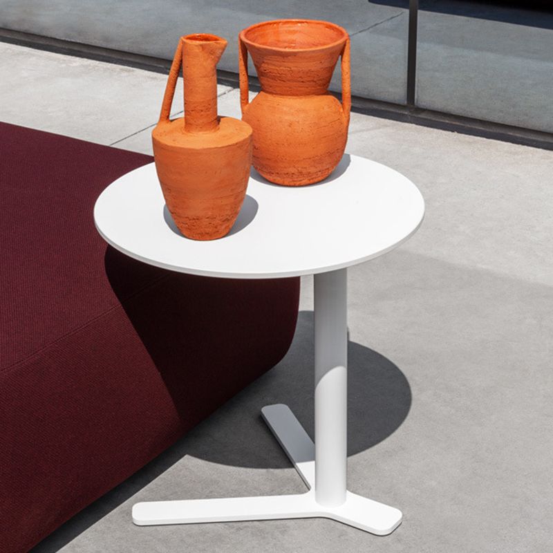 Mid-Century Modern Metal End Table Pedestal Round Sofa Side Table