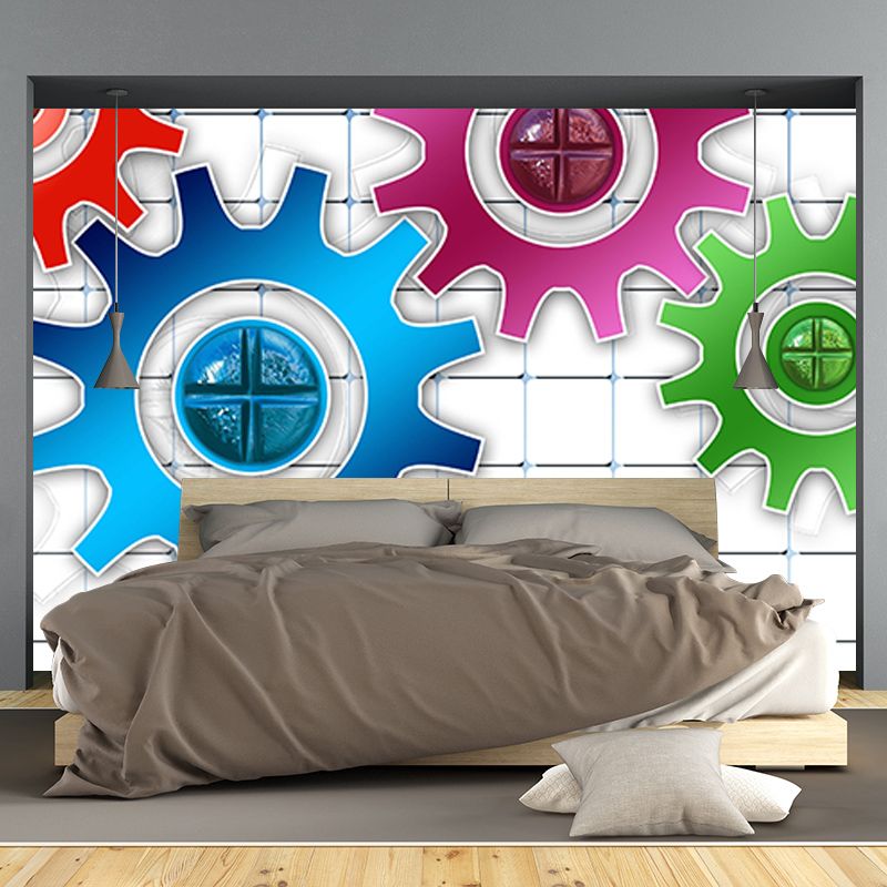 Decorative Illustration Mural Wallpaper Metal Gear Indoor Wall Mural