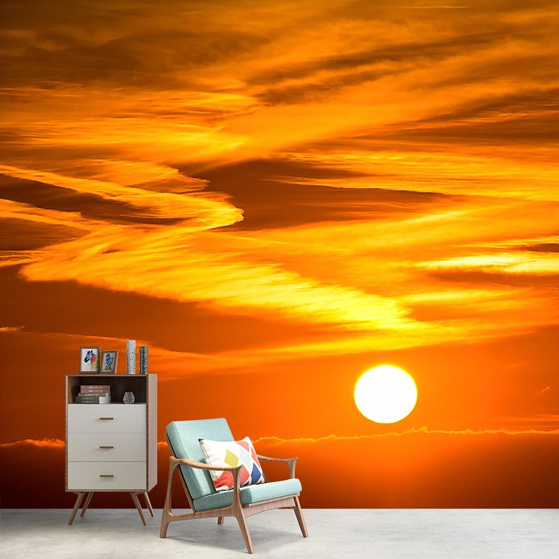 Contemporary Style Sky Mural Environment Friendly Wall Covering for Sleeping Room