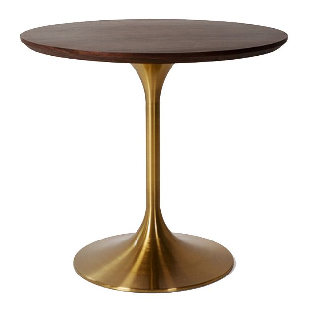 Metal Contemporary Round Dining Table Solid Wood Table for Dining Room