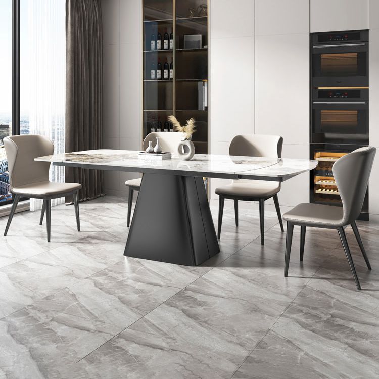 1/4/5/7 Pieces Dining Set Modern Sintered Stone Dining Table and Leather Chairs Dining Set