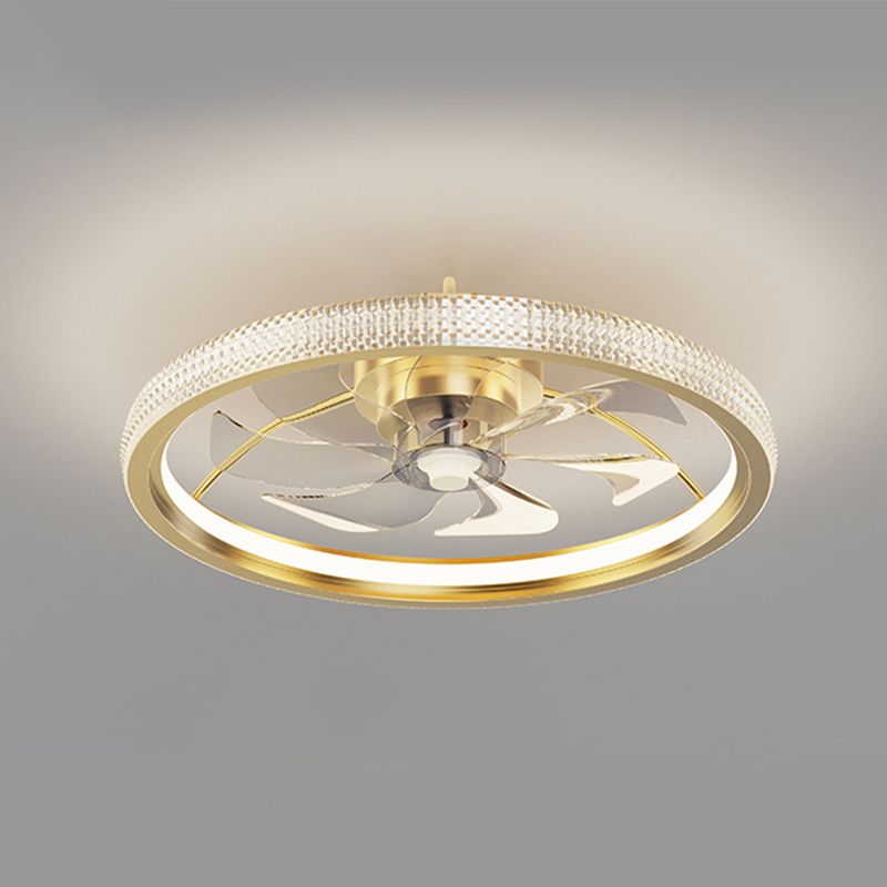 Einfacher Stil Metall Deckenventilator Lampe Multi-Head Flush Mount Light mit ABS-Lüfterklinge