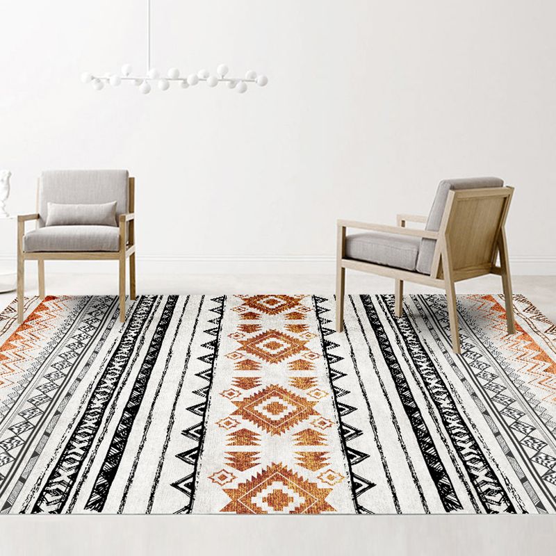 Exotic Multi-Color Boho Rug Polyester Seamless Geometric Pattern Rug Anti-Slip Pet Friendly Machine Washable Carpet for Room