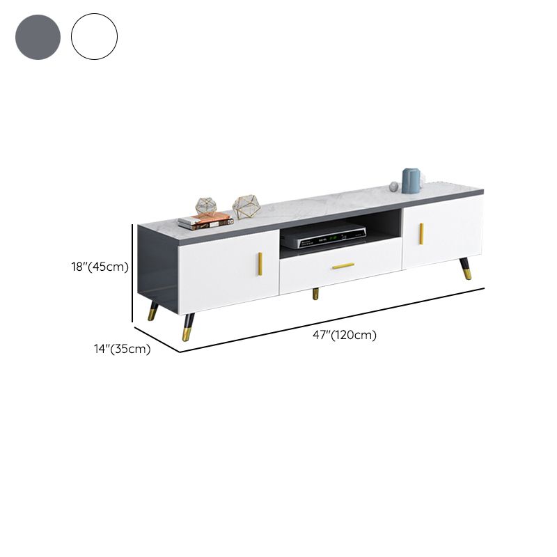 Wooden TV Media Console Glam Media Console TV Stand with Drawer