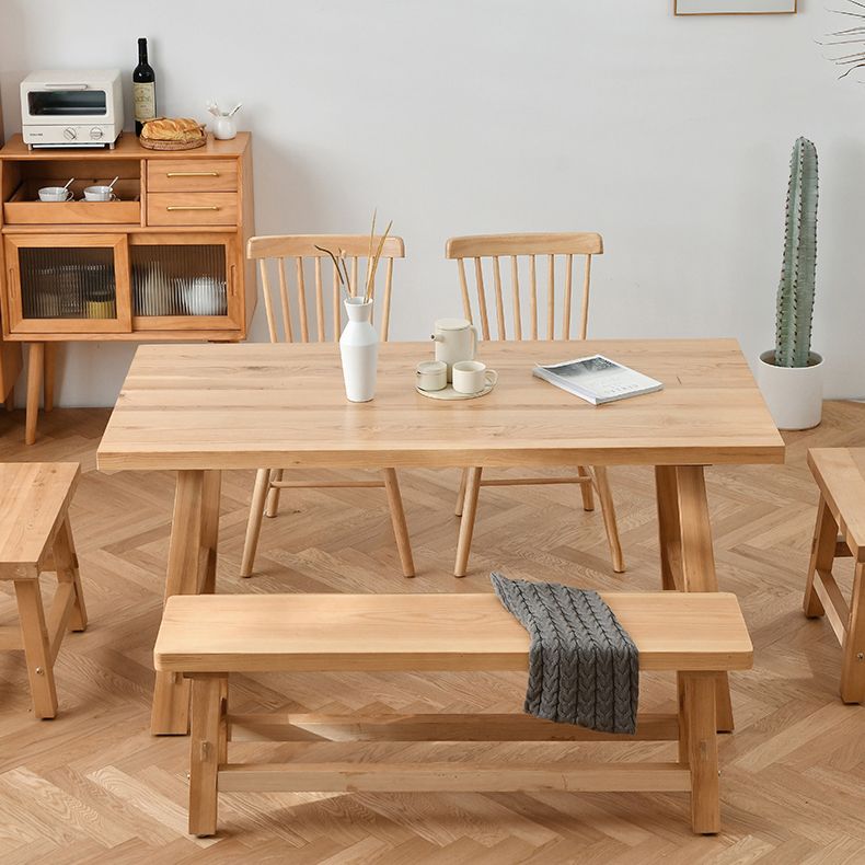 Modern 1/6 Pieces Dining Set Rectangle Pine Wood Dining Table for Dining Room kItchen