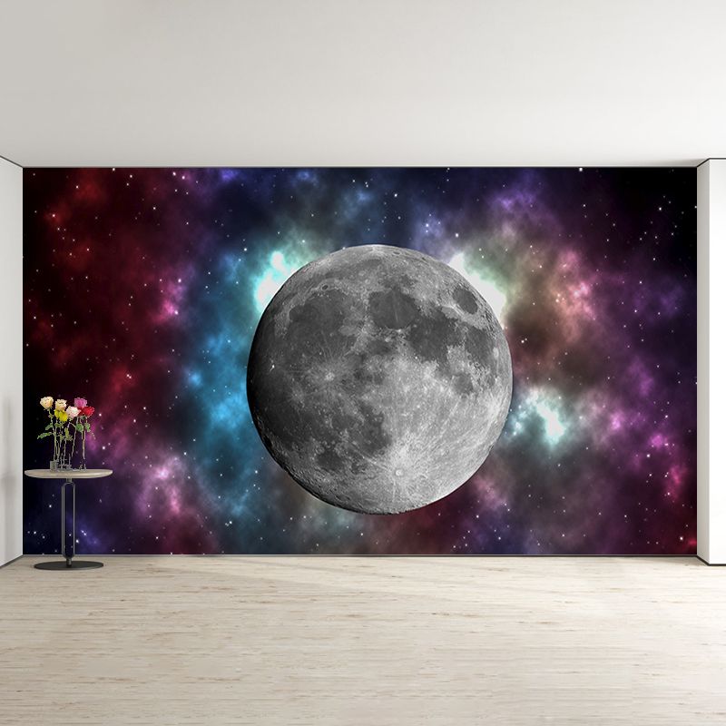 Planet Outer Space Mural Wallpaper Stain Resistant Study Room Wall Decor, Custom Print
