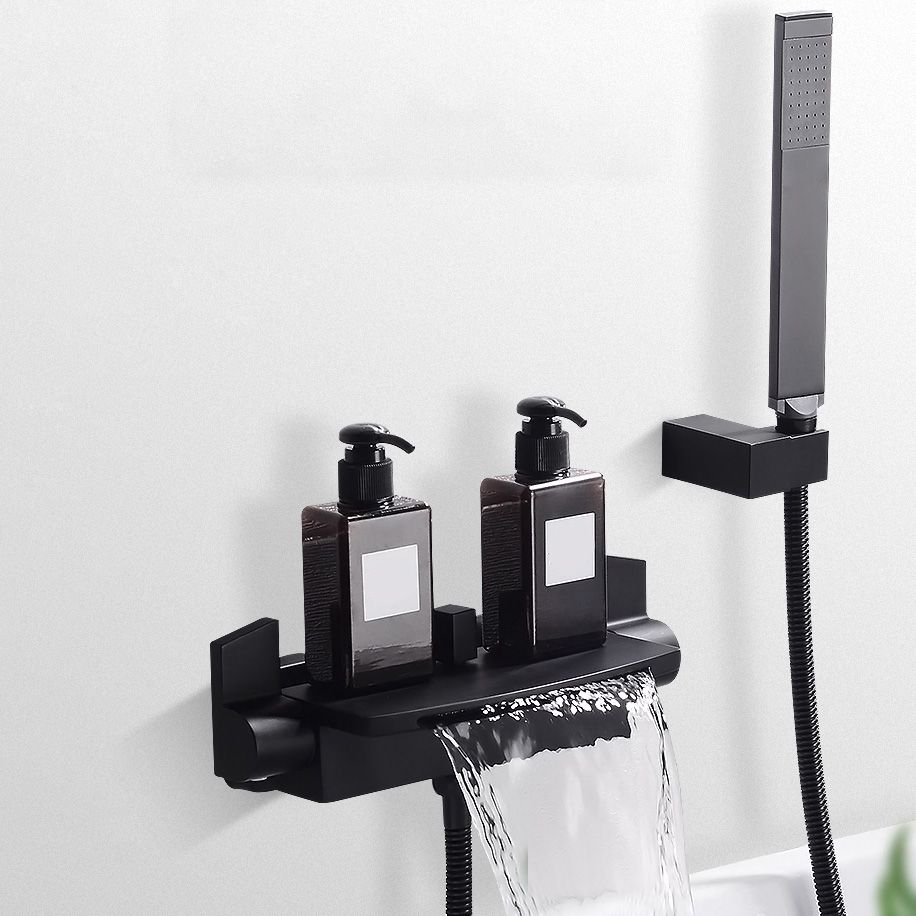 Modern Bathroom Faucet Two Handle Copper Wall Mounted Bath Faucet Trim