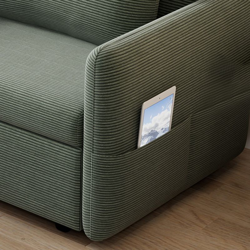 Scandinavian Pillow Back Sleeper Sofa Square Arms Futon Sofa Bed with Storage