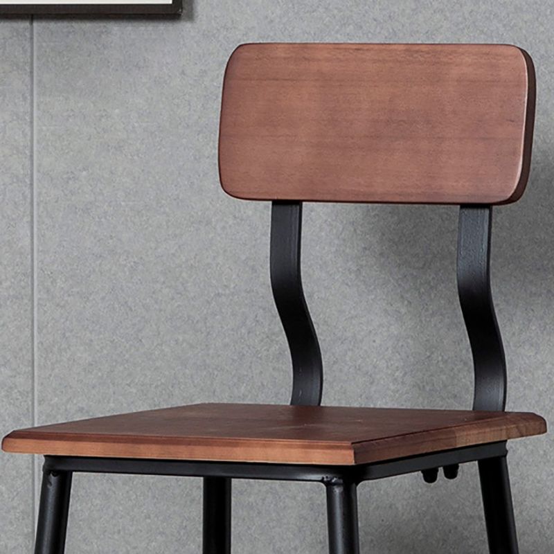 Modern Solid Wood Counter Stool Armless Bar Height Bar Stool with Footrest