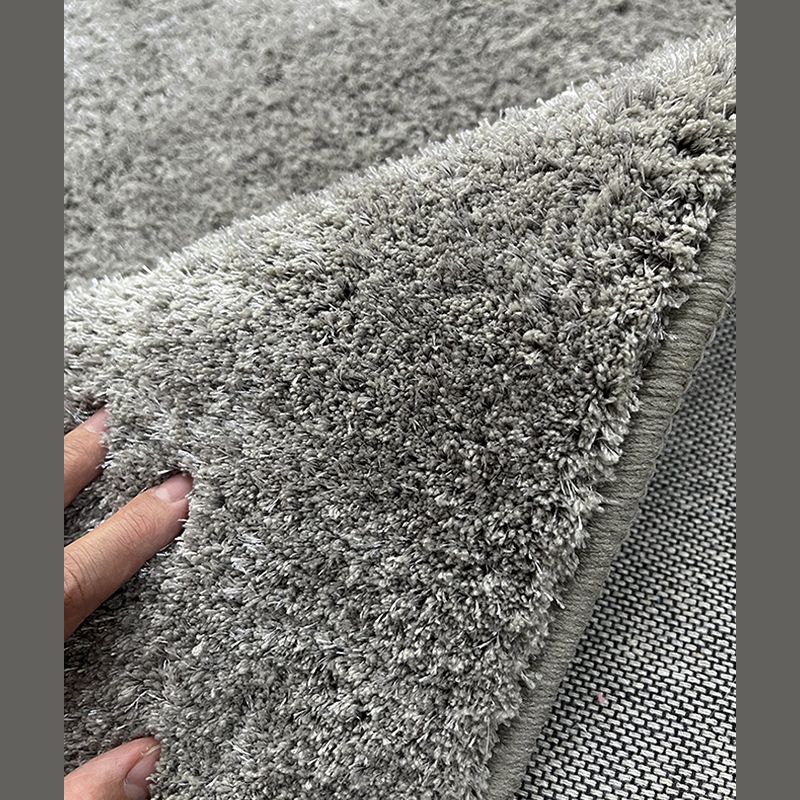 Milk White Living Room Area Carpet Modern Pure Color Carpet Area Polyester Washable Rug