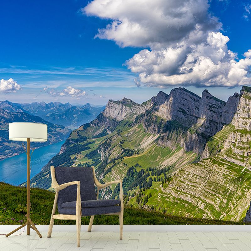 Environment Friendly Resistant Mural Wallpaper Mountain Living Room Wall Mural