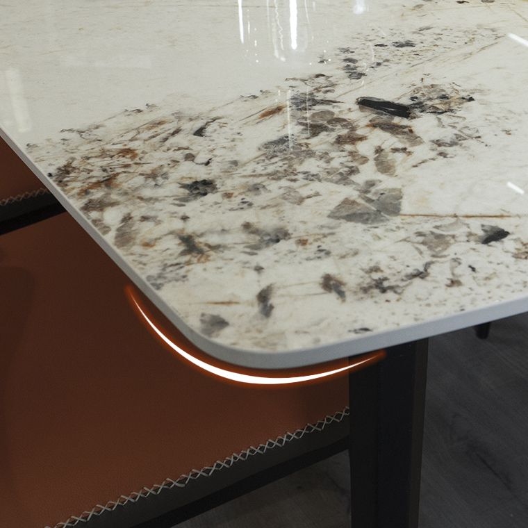 Contemporary Stone Dining Set 1/2/5/7 Pieces Dining Table Set with Solid Back Chairs