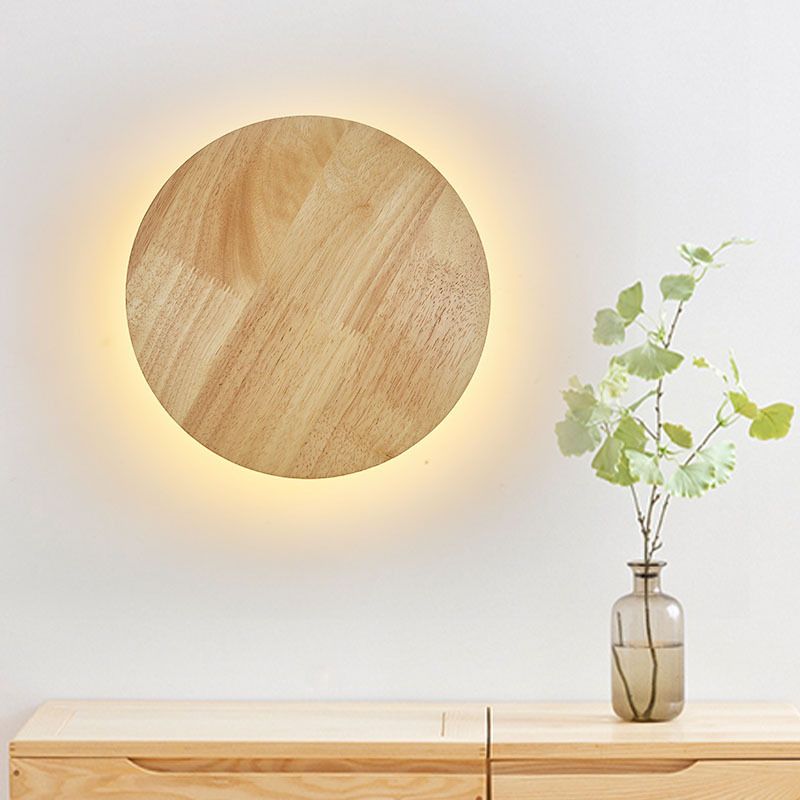 Chinese Style Wooden Wall Lamp Minimalism LED Wall Mount Light for Bedroom Living Room