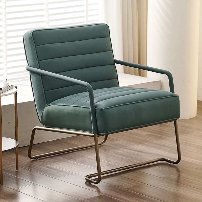 Arms Included Lounge Chair Living Room Chair with Gold Tone Legs