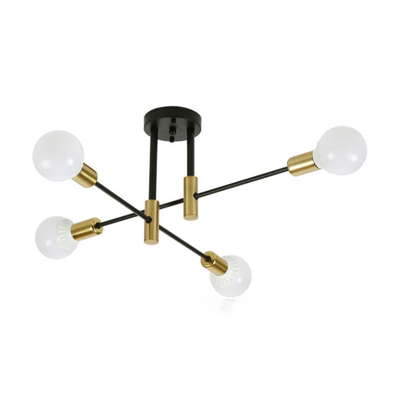 Sputnik Semi Flush Mount Industrial Metal Flush Ceiling Light Fixture