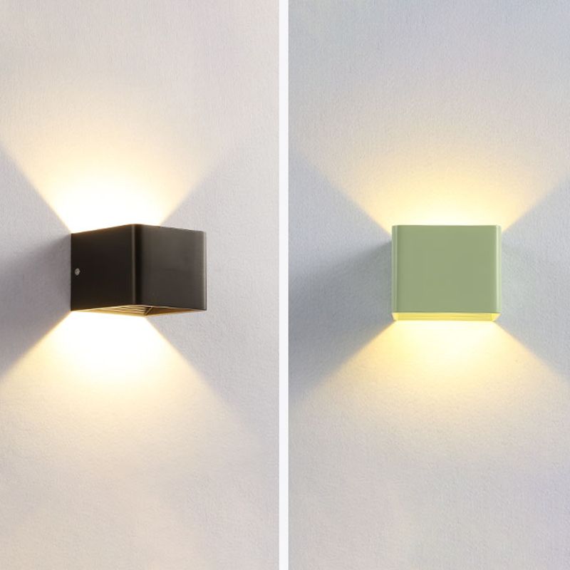 Moderner minimalistischer Stil quadratischer Wandleuchter Aluminium 1 leichte Leuchten für Wohnzimmer