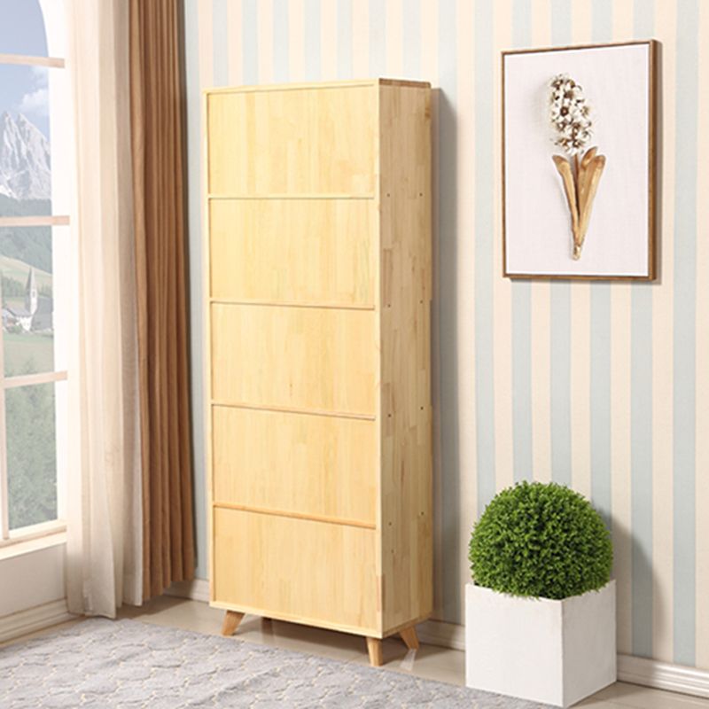 Solid Wood Tall Storage Cabinet Glass Door Display Cabinet for Living Room