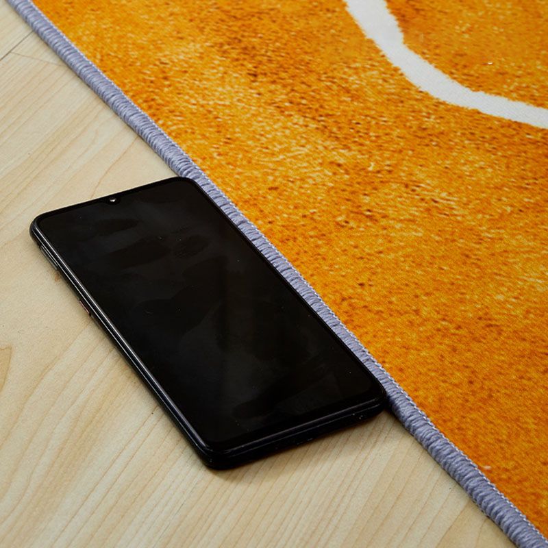 Funky Orange Tone Carpet Modern Contrast Panel Rug Washable Non-Slip Polyester Carpet for Home Decor