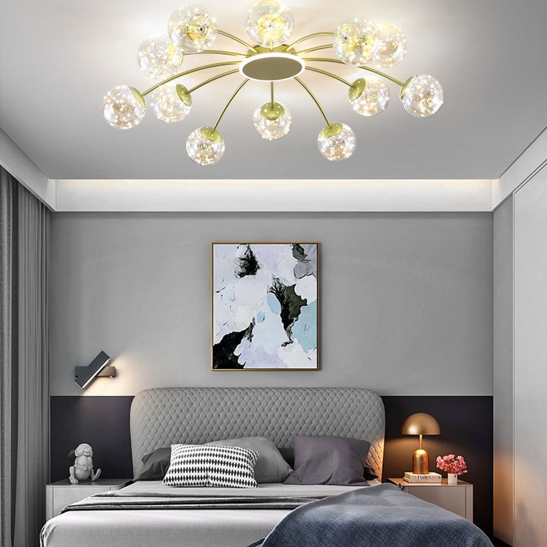 Noordse stijl moleculair gevormd plafondlichtglas Globe led String licht Lichte creatieve verlichtingsarmatuur voor woonkamer