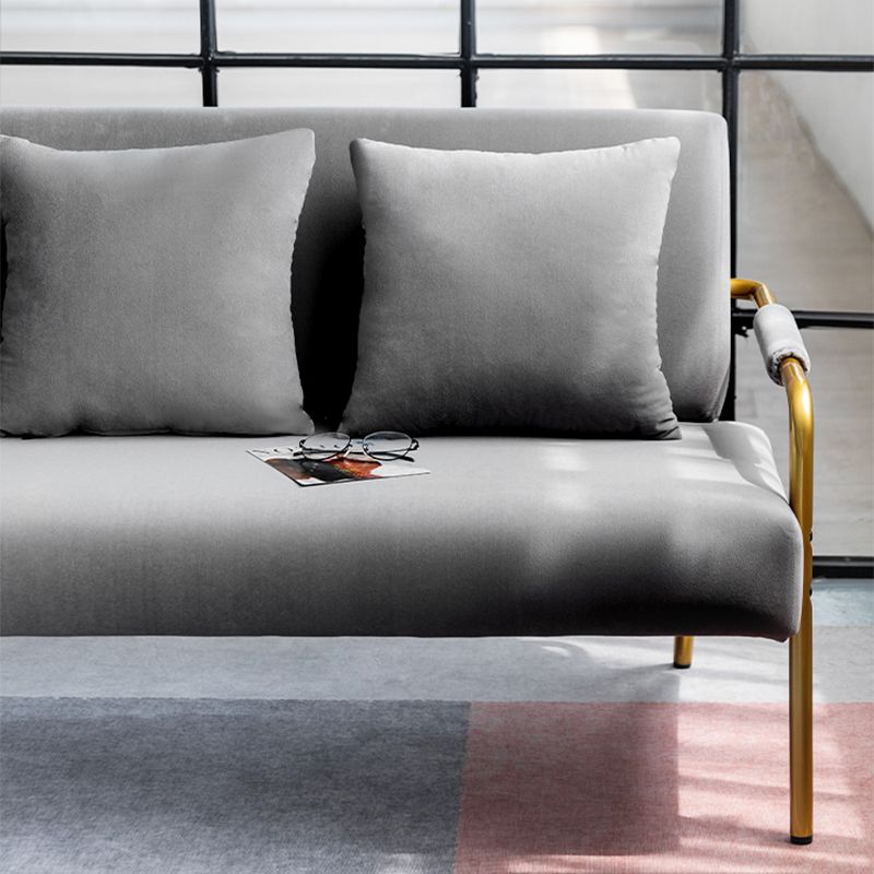 28.35" High Velvet 3-seater Sofa with Square Arm for Apartment