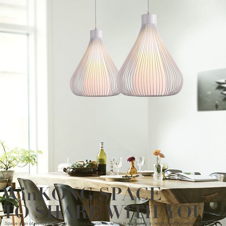 Metall 1 hellanhänger leichte nordische einfache Tränenkäfighängelampe für das Restaurant