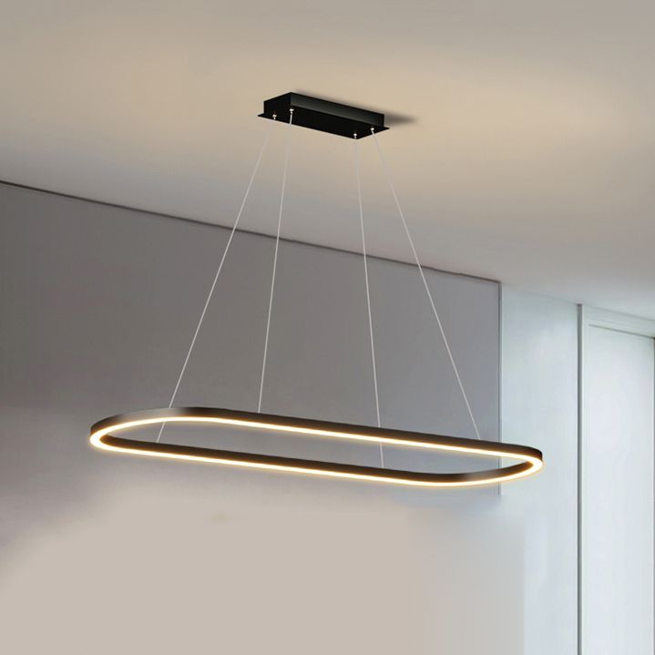 Linear Shape Island Pendant Contemporary Style Metal 1 Light Island Lighting Idea