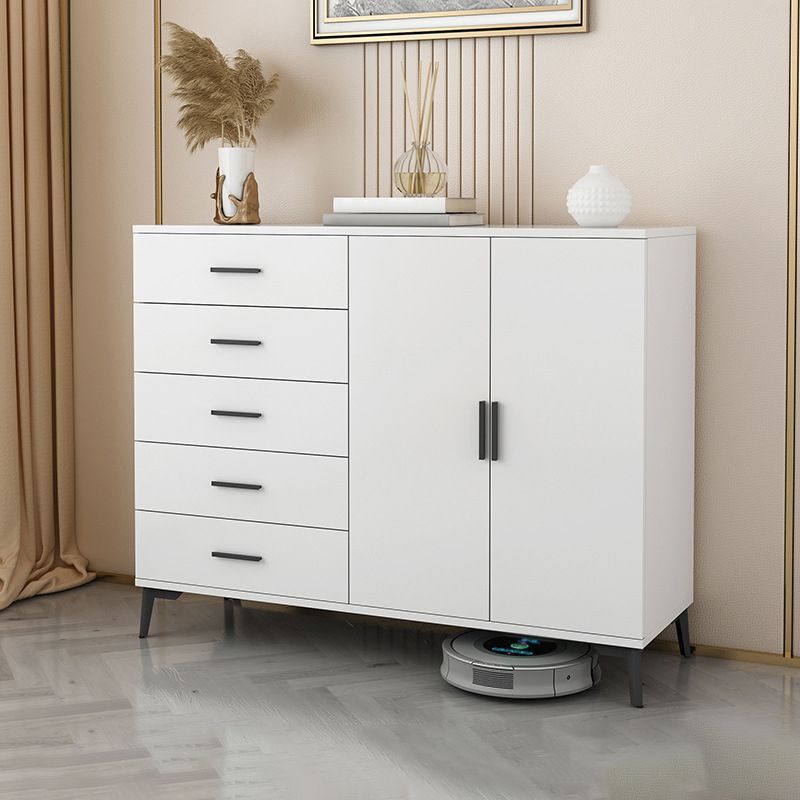 Modern Wooden Accent Cabinet with Black Straight Legs Storage Cabinet