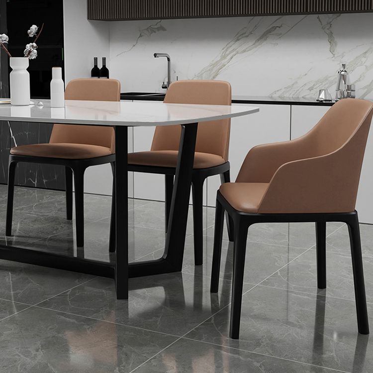 Modern Ash Wood Dinette Set 1/4/5 Pieces Rectangle Sintered Stone Top Dining Table Set