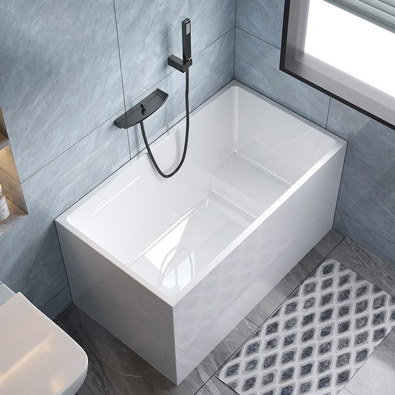 Acrylic Back to Wall Bathtub Stand Alone Modern Soaking Bath