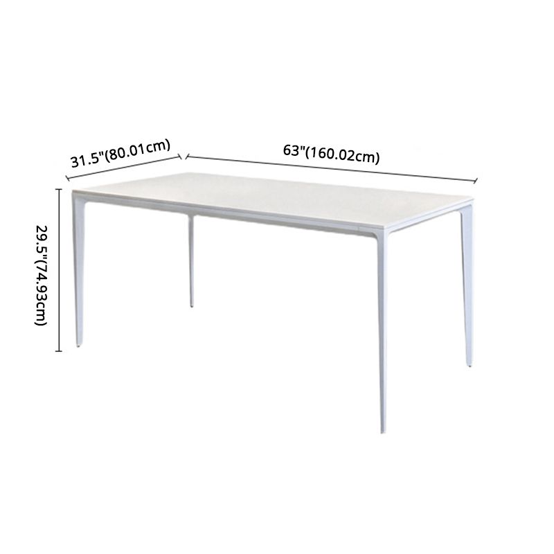 Modern Sintered Stone Top Standard Dining Set White Rectangle Shape Dining Set for Kitchen