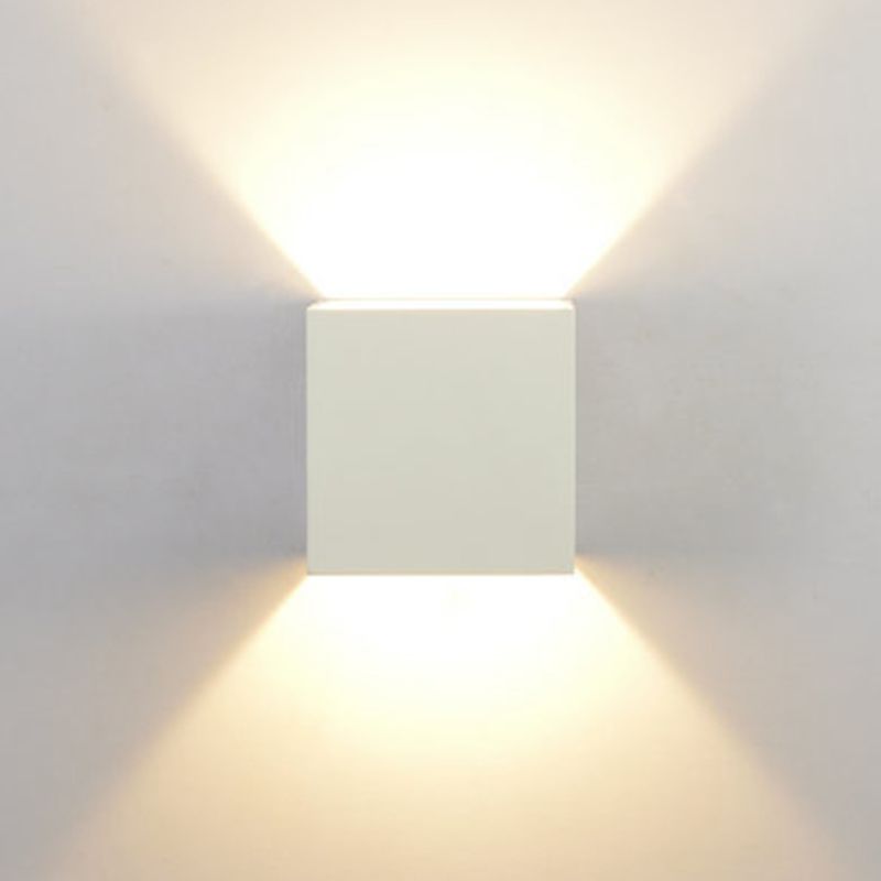 Square Shape Wall Sconce Modern Style Metal 2 Lights Sconce Lamp