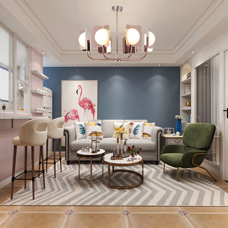 Postmodern Style Chandelier Light Metal Acrylic Pendant Light for Living Room