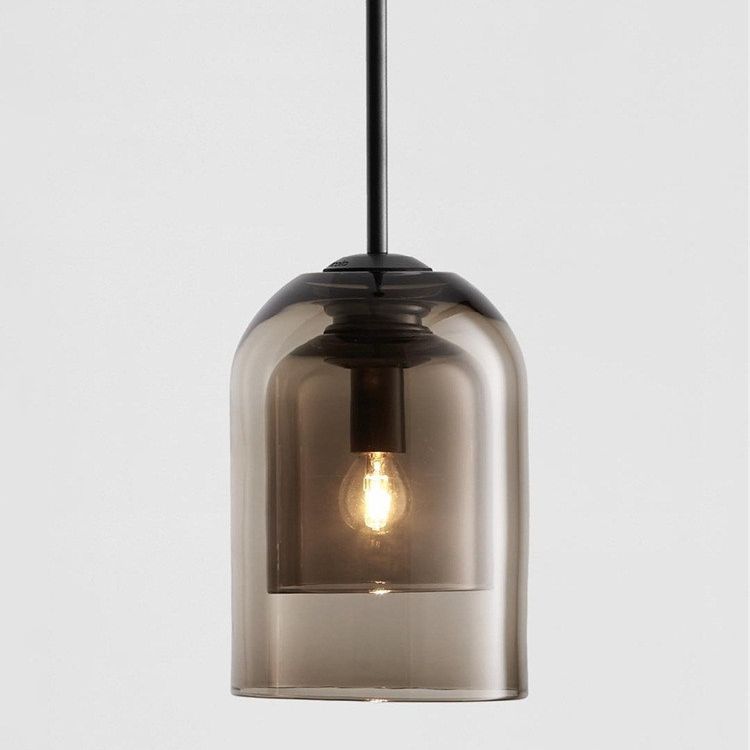 1 leichte Anhängerlampe moderne minimalistische Bell -Doppelglas -Hängelampe für Wohnzimmer
