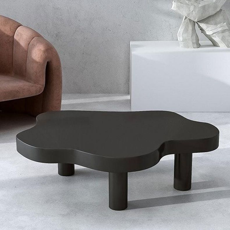 Scandinavian Free Form Coffee Table with 3 Wooden Legs in Pine Wood
