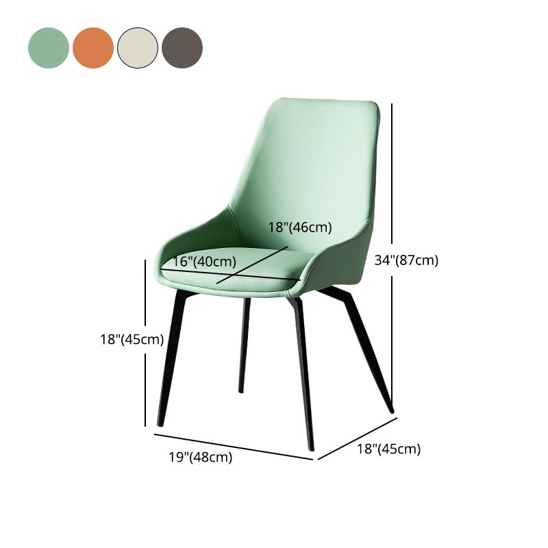 Chaises de salle à manger rembourrées par chaise latérale à bras arrière solide de conception industrielle